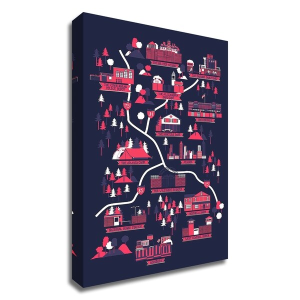 "The Walking Dead Map" by Robert Farkas, Print on Canvas, Ready to Hang