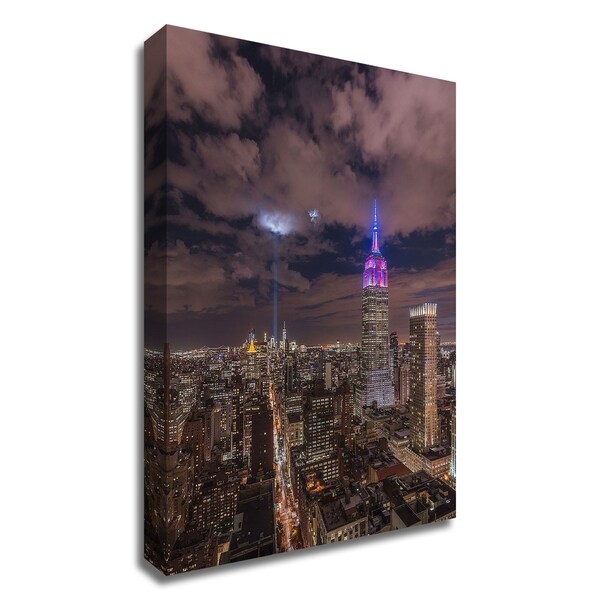 "The Crescent Moon with the Tribute Lights" by Bruce Getty, Print on Canvas, Ready to Hang