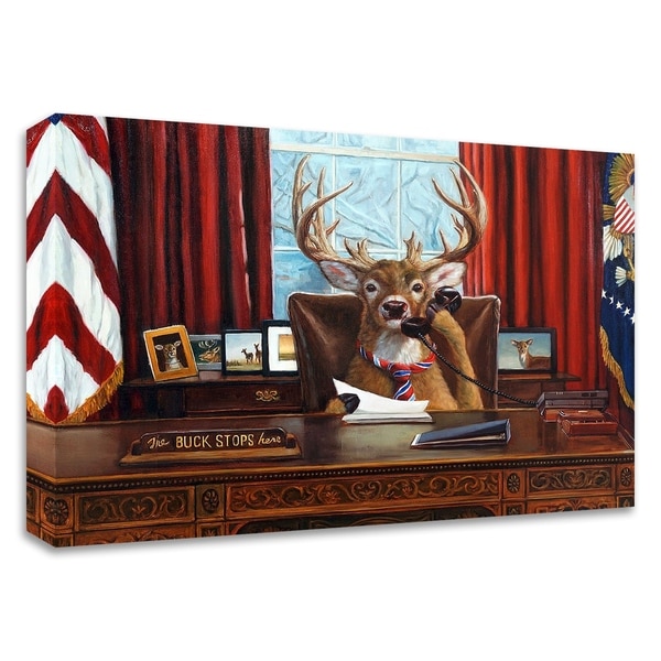 "The Buck Stops Here" by Lucia Heffernan, Print on Canvas, Ready to Hang