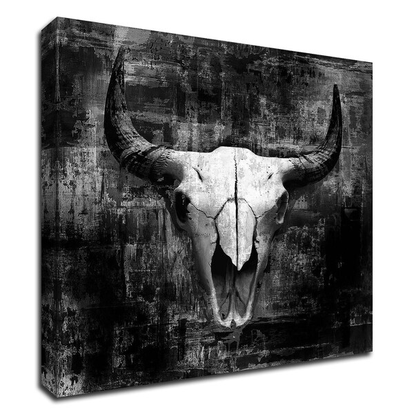 "Black Cowskull" by GraphINC, Print on Canvas, Ready to Hang