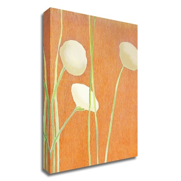 "Cream Flowers on Orange" by India & Purry, Print on Canvas, Ready to Hang