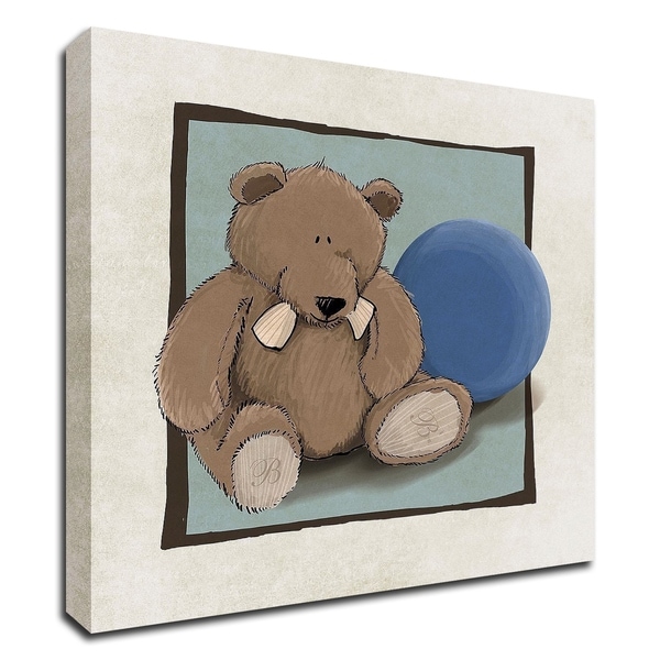 "Teddy Bear and Ball" by GraphINC, Print on Canvas, Ready to Hang