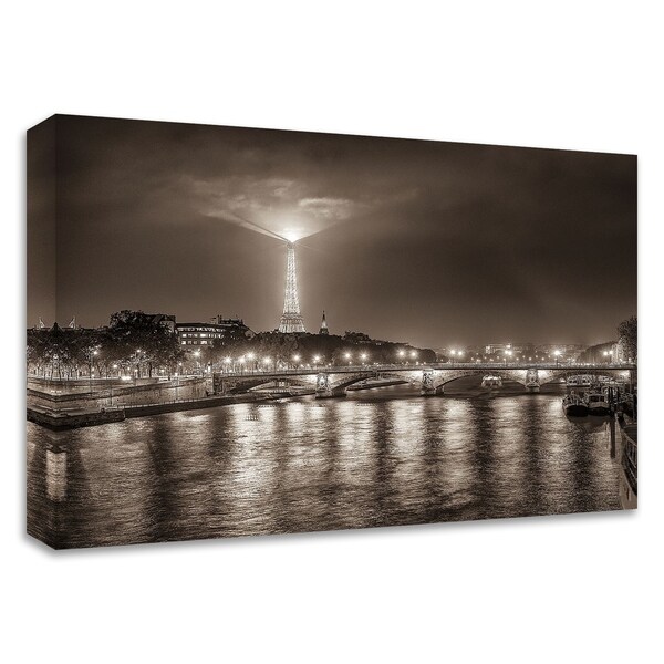 "Paris Night" by Vladimir Kostka, Print on Canvas, Ready to Hang