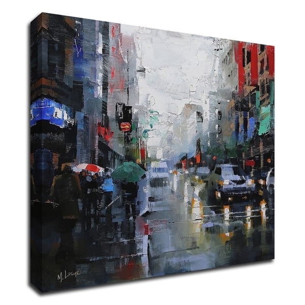 "St. Catherine Street Rain" by Mark Lague, Print on Canvas, Ready to Hang