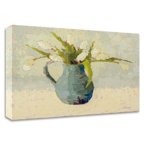 "Tulips in Turquoise" by Carol Maguire, Print on Canvas, Ready to Hang