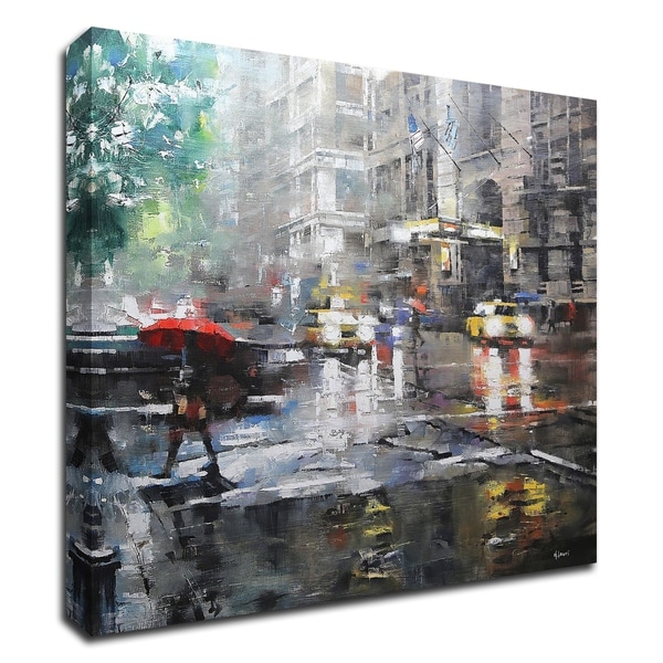 "Manhattan Red Umbrella" by Mark Lague, Print on Canvas, Ready to Hang