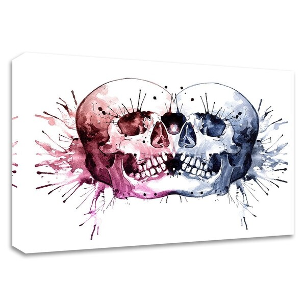 "Conjoined Skull" by Sam Nagel, Print on Canvas, Ready to Hang