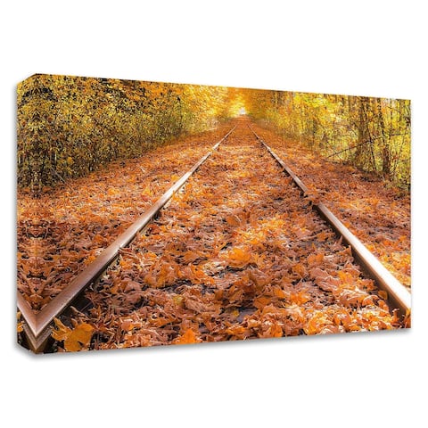 "Train Tracks in The Fall" by Tim Oldford, Print on Canvas, Ready to Hang