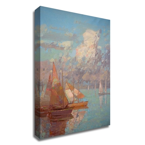 "Sail Boats" by Vahe Yeremyan, Print on Canvas, Ready to Hang