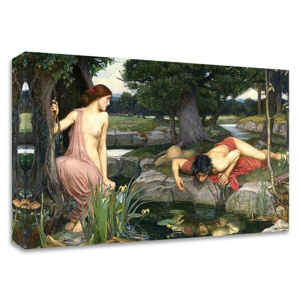 "Echo and Narcissus, 1903" by John William Waterhouse, Print on Canvas, Ready to Hang