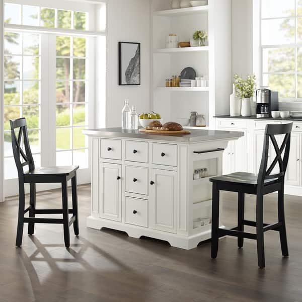 Shop Julia Island With X Back Stools Free Shipping Today