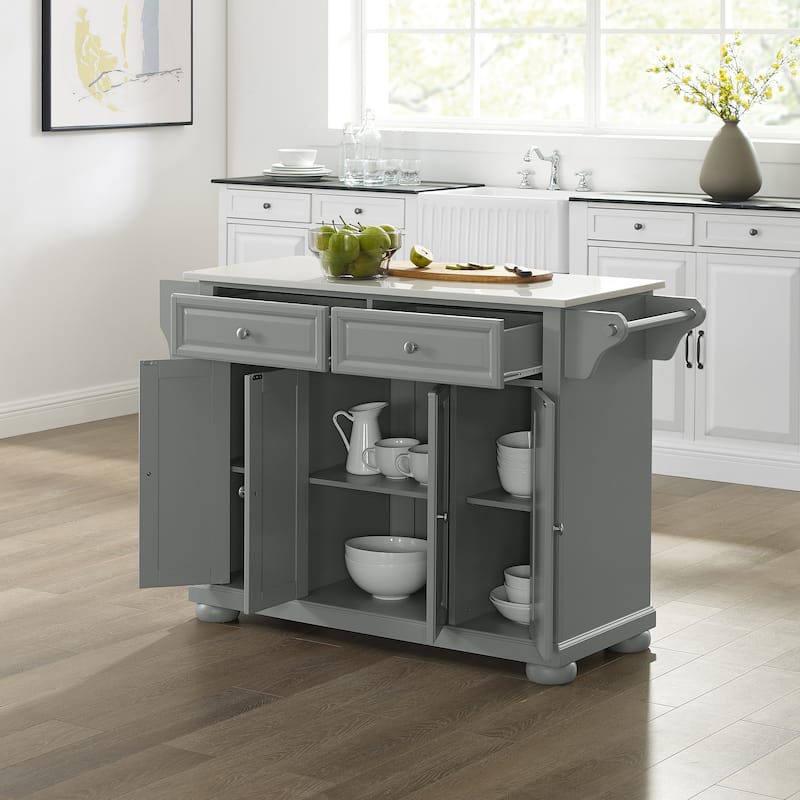 Crosley Alexandria Granite Top Kitchen Island - 18"d x 51.5"w x 36"h