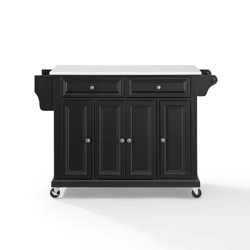 Crosley Full Size Granite Top Kitchen Cart in Black