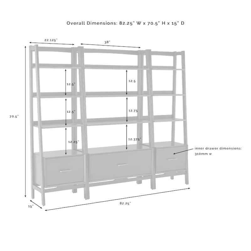 Crosley Landon 3Pc Etagere Set Acorn - Large Etagere, 2 Small Etageres