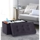 Foldable Tufted Velvet Storage Ottoman Foot Rest Stool/Seat - Thumbnail 9