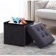 Foldable Tufted Velvet Storage Ottoman Foot Rest Stool/Seat - Thumbnail 3