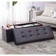 Foldable Tufted Velvet Storage Ottoman Foot Rest Stool/Seat - Thumbnail 15