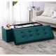 Foldable Tufted Velvet Storage Ottoman Foot Rest Stool/Seat - Thumbnail 0