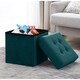 Foldable Tufted Velvet Storage Ottoman Foot Rest Stool/Seat - Thumbnail 5