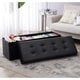 Foldable Tufted Velvet Storage Ottoman Foot Rest Stool/Seat - Thumbnail 13
