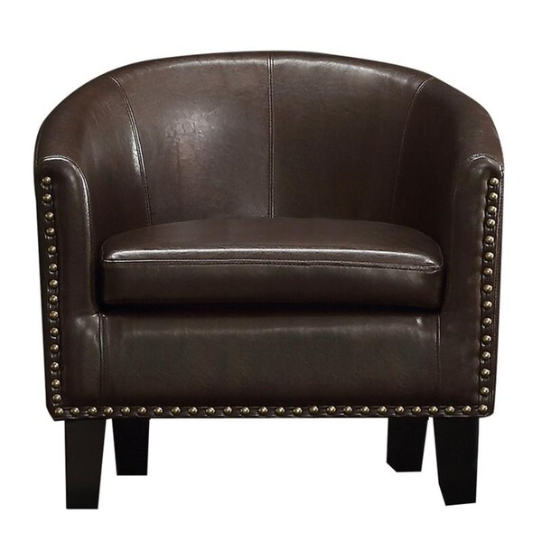 faux leather barrel chair