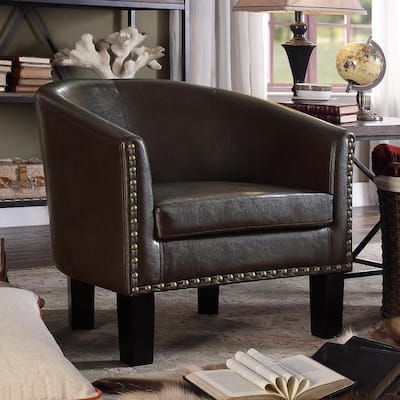 Moser Bay Furniture Isabela Leather Barrel Club Chair