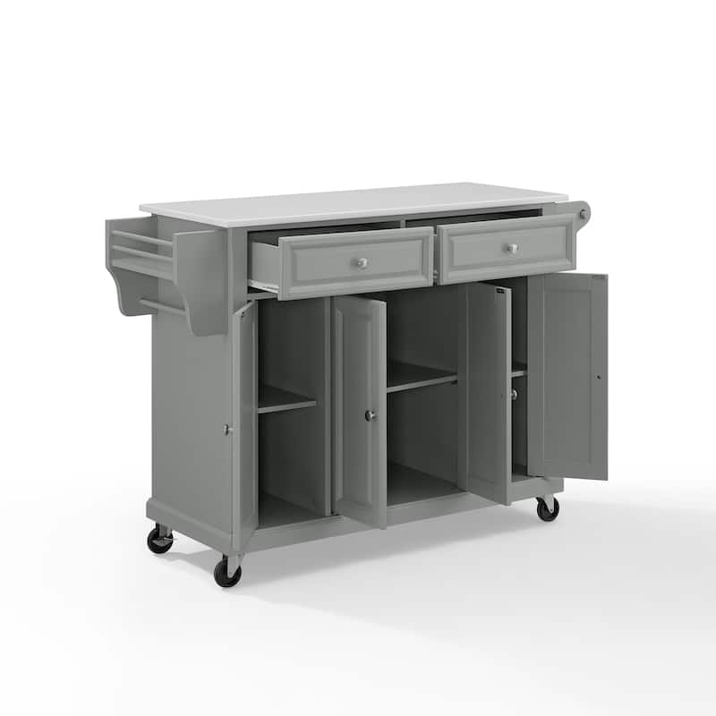 Crosley Full Size Granite Top Kitchen Cart/Island Gray/White - 51.5 "W x 18 "D x 36.5 "H