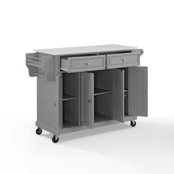 Shop Full Size Granite Top Kitchen Cart Island Gray White Free