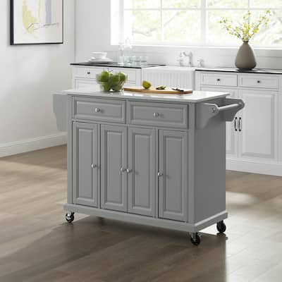 Crosley Full Size Granite Top Kitchen Cart/Island Gray/White - 51.5 "W x 18 "D x 36.5 "H