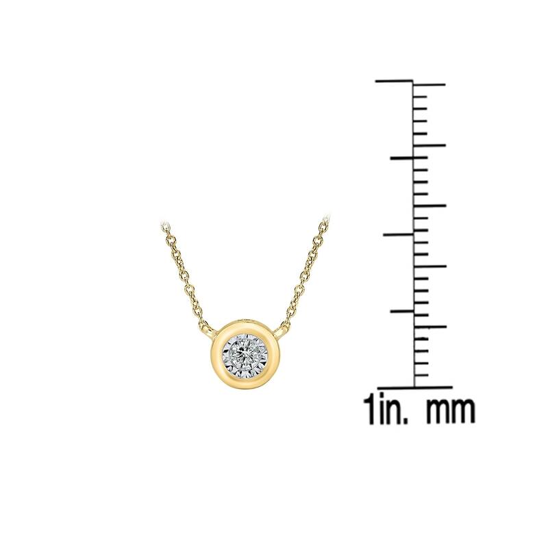 Auriya 14k Gold 1/10ctw Bezel Solitaire Diamond Necklace (H-I, I1-I2)