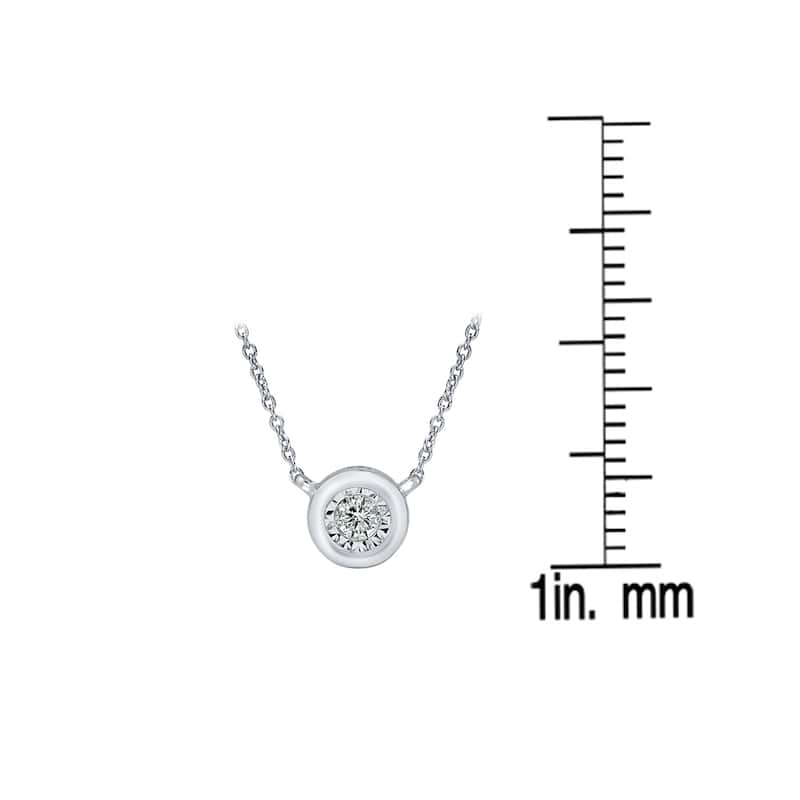 Auriya 14k Gold 1/10ctw Bezel Solitaire Diamond Necklace (H-I, I1-I2)