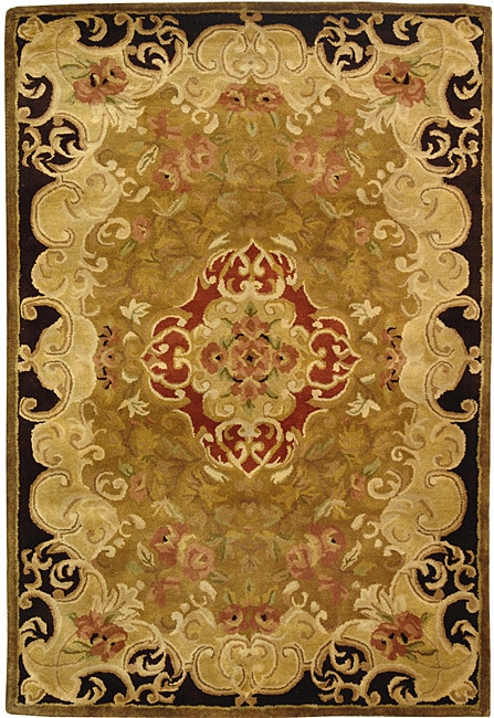 Handmade Classic Juliette Gold Wool Rug (5 X 8)