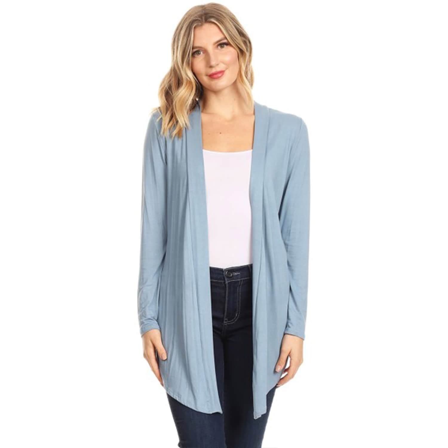Women/'s Loose Draped Open Front Flyaway Cardigan Sweater Long Sleeve Pockets Top