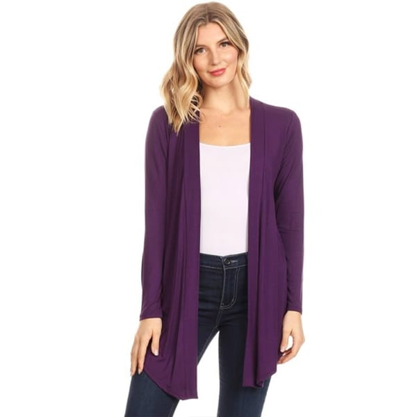 purple cardigan sweater