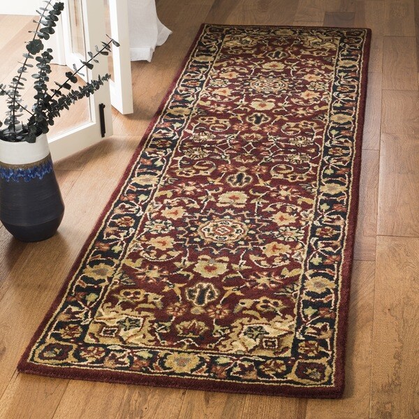 Safavieh Handmade Classic Kerman Burgundy/ Navy Wool Runner Rug - 2'3" x 10'