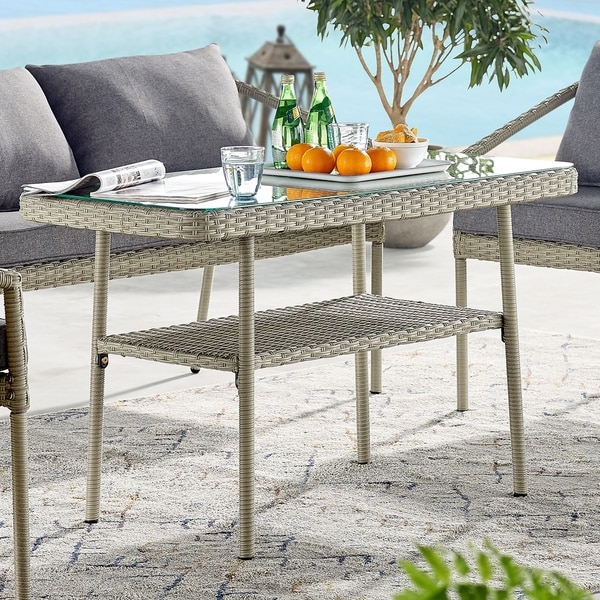 Tall best sale rattan table