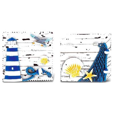 CoTa Global Postage Stamps - 3D Designs - Nautical Blue Magnet (2pc Set)