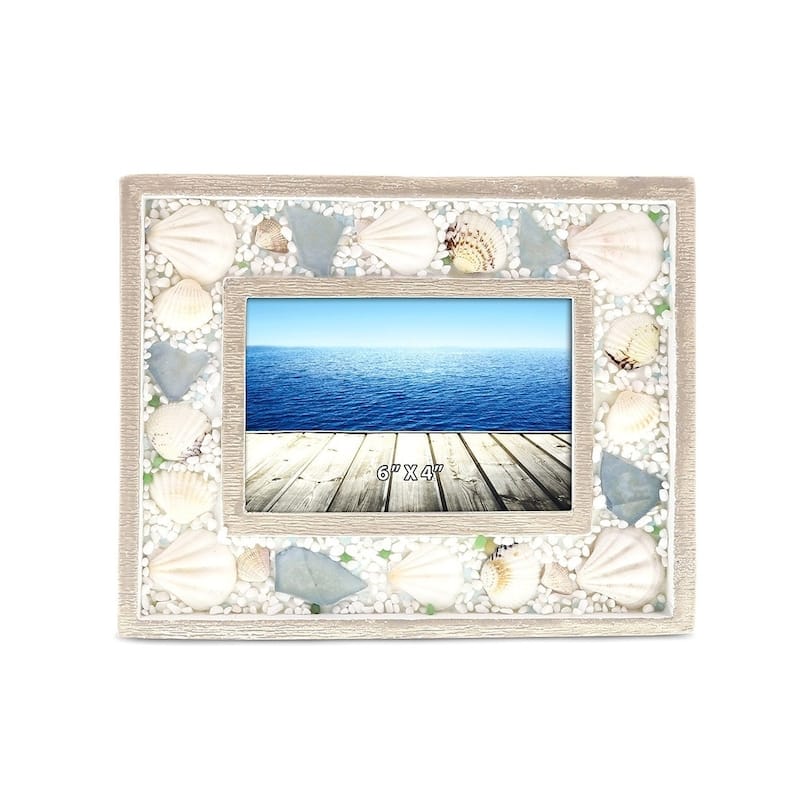 CoTa Global Oceanic Sea Shell Photo Frame - 4 inch x 6 inch - Nautical Decor