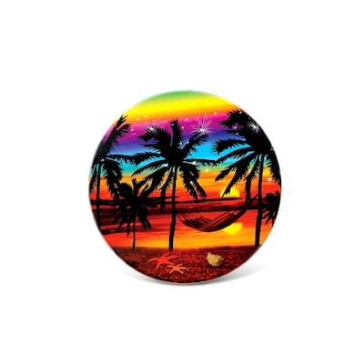 CoTa Global - Multicolored Palm Tree Ceramic Coaster - Kitchen & Dining - 4 Inches