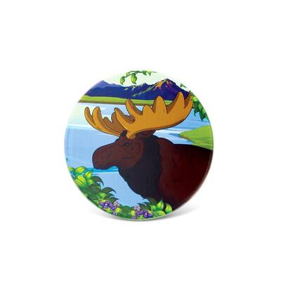 CoTa Global - Yellow and Brown Moose Ceramic Coaster - Kitchen & Dining - 4 Inches