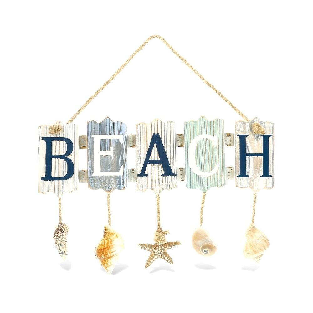 CoTa Global Aquarius Beach Shells Sign Wall Accent - Nautical Decor