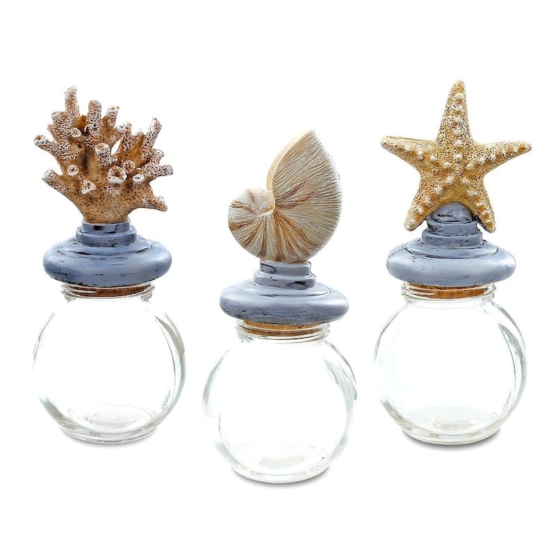 CoTa Global Resin Ocean Jars - Nautical Decor (3pc Set)