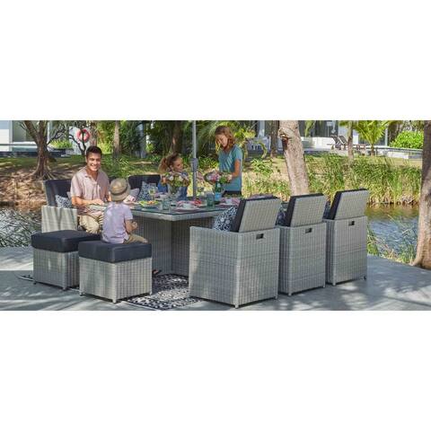 Buy Double Pedestal Pvc Wicker Outdoor Dining Tables Online At Overstock Our Best Patio Furniture Deals