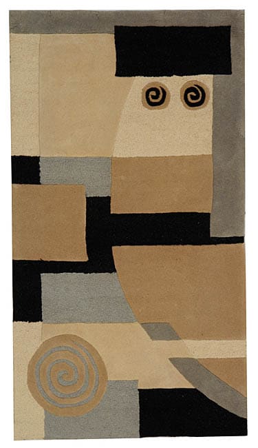 Handmade Rodeo Drive Soho Ivory/ Gray N.Z. Wool Rug (5 X 8) (MultiPattern GeometricMeasures 0.625 inch thickTip We recommend the use of a non skid pad to keep the rug in place on smooth surfaces.All rug sizes are approximate. Due to the difference of mo