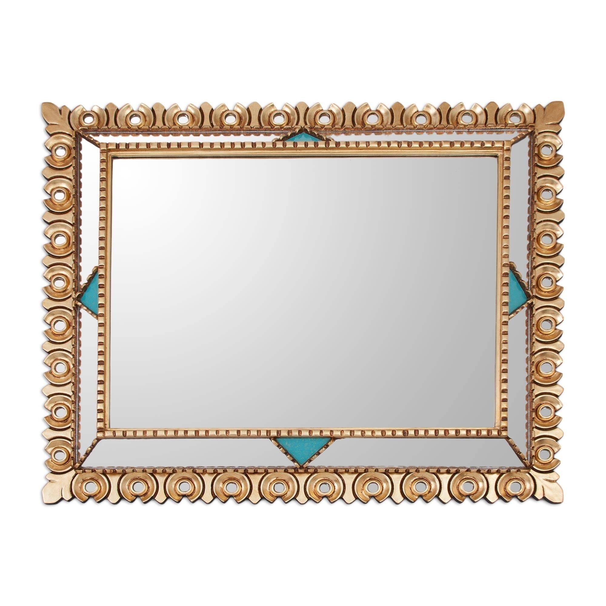 Handmade Colonial Herald Bronze Gilded Wood Mirror (Peru) - Bed Bath ...