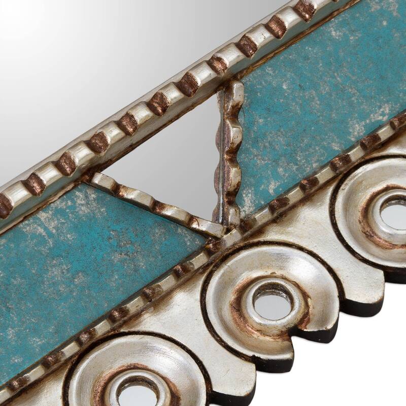 Handmade Colonial Trance Silver Gilded Wood Mirror (Peru)