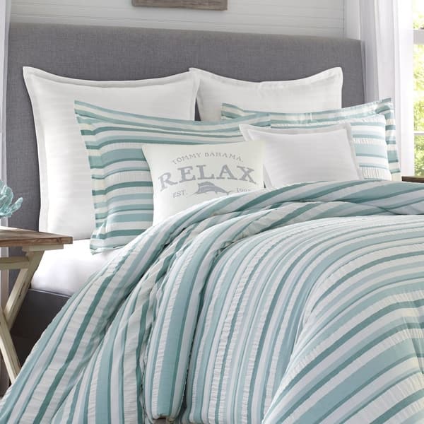 Shop Relax By Tommy Bahama Clearwater Cay Blue Duvet Cover Set