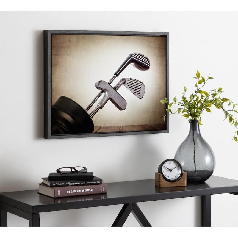 DesignOvation Sylvie Golf Clubs Framed Canvas by Shawn St. Peter
