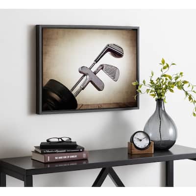 DesignOvation Sylvie Golf Clubs Framed Canvas by Shawn St. Peter