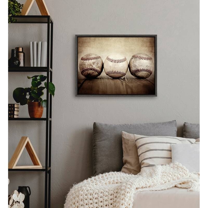 DesignOvation Sylvie Vintage Baseballs Canvas by Shawn St. Peter